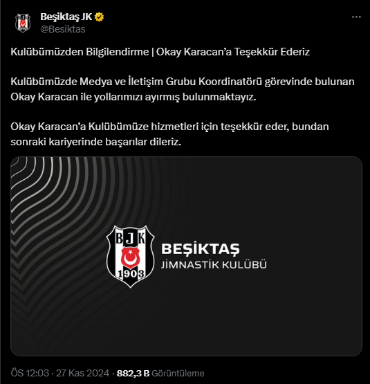 Okay Karacan istifa mı etti? Okay Karacan Beşiktaş'tan neden istifa etti?