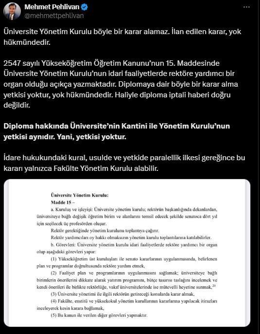Ekrem İmamoğlu'nun diplomasının iptal edilmesine avukatından ilk yorum