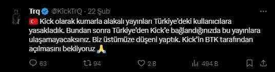 Canlı yayın platformu Kick'in Türkiye'deki erişim yasağı kaldırıldı