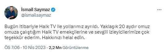 İsmail Saymaz Halk TV'den ayrıldı! İşte yeni adresi