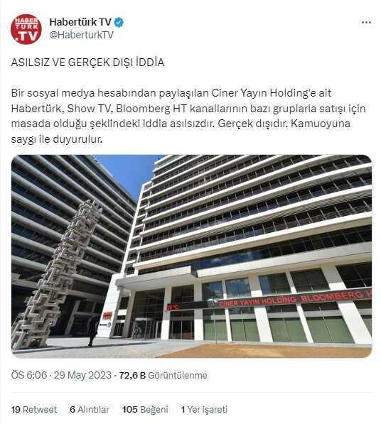 Habertürk'ün satılacağı iddialarına yalanlama: Asılsız ve gerçek dışıdır