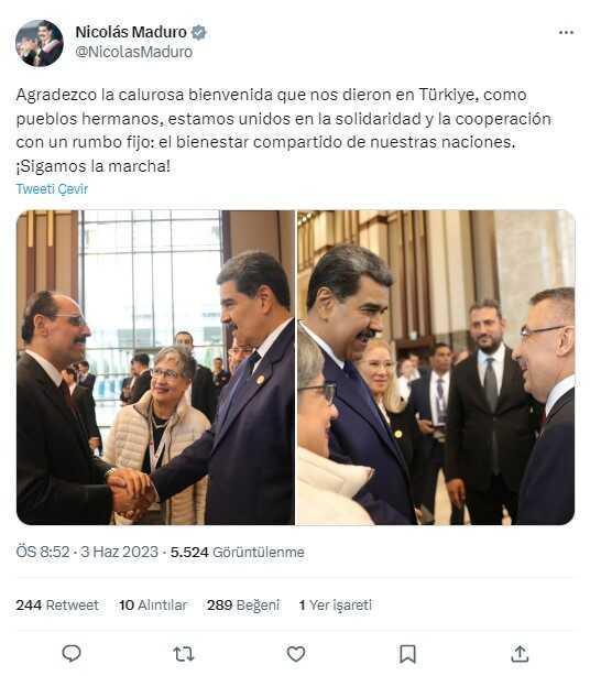 Venezuela Devlet Başkanı Nicolas Maduro, Cumhurbaşkanı Erdoğan'ın 'Göreve Başlama Töreni'nde: İki ülke kardeşlikte birleşti