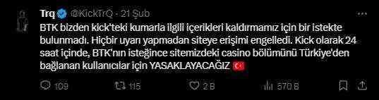 Canlı yayın platformu Kick'in Türkiye'deki erişim yasağı kaldırıldı