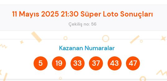 Süper Loto sonuçları açıklandı! 11 Mayıs Pazar Süper Loto kazanan numaralar neler? Süper Loto sonuçlarına ne zaman, nereden bakılır?