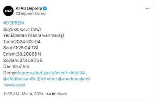 SON DAKİKA 4 MART AZ ÖNCE DEPREM Mİ OLDU? Maraş'ta en son depremler kaç şiddetinde oldu? Kandilli Rasathanesi ve AFAD deprem listesi!