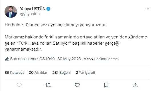 THY satılacak mı? Gündem olan iddiaları yetkili isim yanıtladı