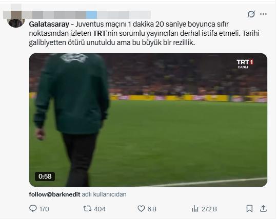 Galatasaray maçında TRT'den çile çıkaran yayın