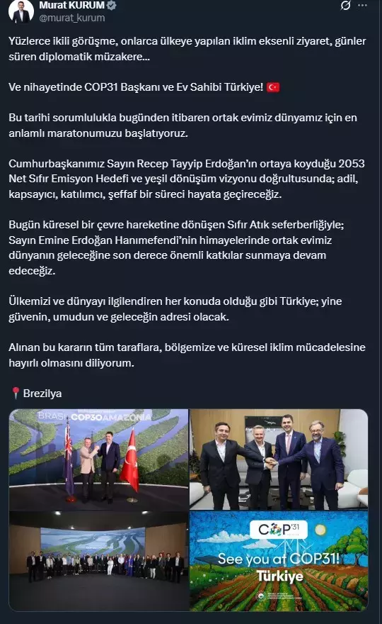 196 ülke lideri iklim zirvesi için Türkiye'ye gelecek