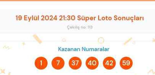 Süper Loto sonuçları açıklandı! 19 Eylül Süper Loto kazanan numaralar neler? Süper Loto sonuçlarına ne zaman, nereden bakılır?