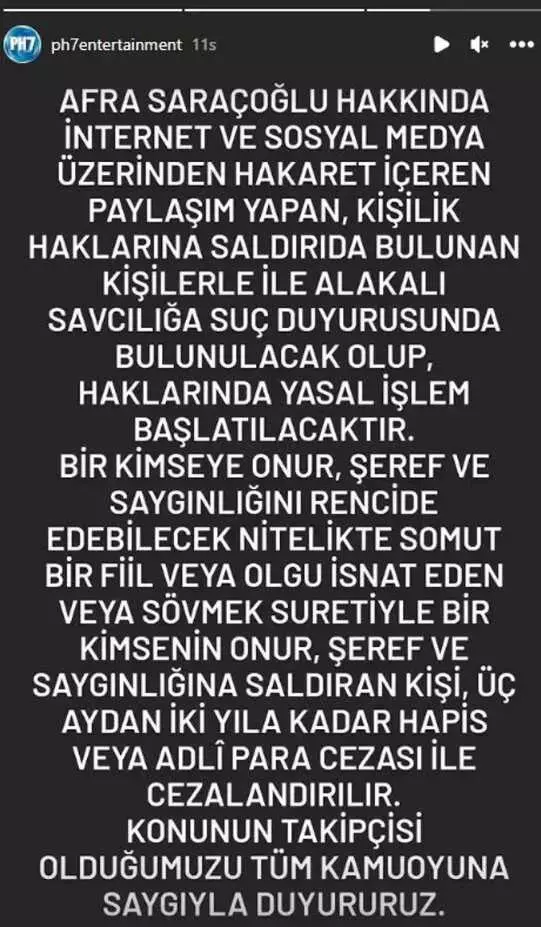Mert Ramazan Demir'le öpüşürken görüntülendikten sonra hakarete maruz kalan Afra Saraçoğlu, yasal yollara başvuracak