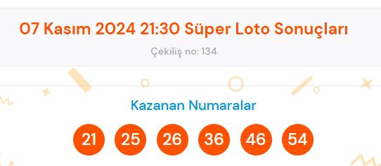 Süper Loto sonuçları açıklandı! 7 Kasım Süper Loto kazanan numaralar neler? Süper Loto sonuçlarına ne zaman, nereden bakılır?