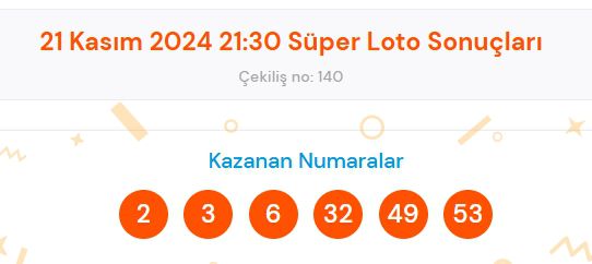 Süper Loto sonuçları açıklandı! 21 Kasım Süper Loto kazanan numaralar neler? Süper Loto sonuçlarına ne zaman, nereden bakılır?