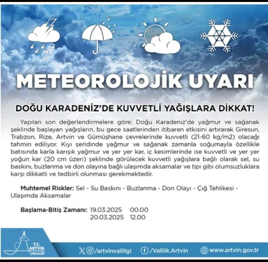 Artvin okullar tatil mi? 20 Mart Perşembe Artvin okullar yok mu? (Artvin VALİLİĞİ KAR TATİLİ AÇIKLAMASI!)