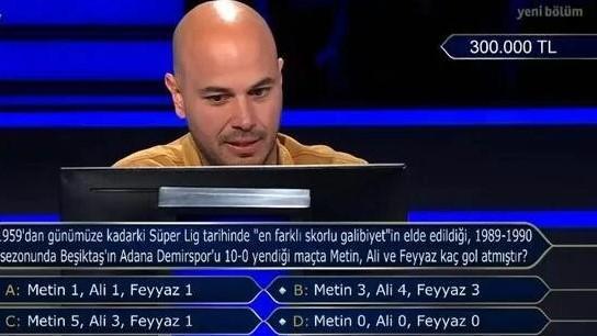 Kim Milyoner Olmak ister'e damga vuran 300 bin lira değerindeki soru! Şıklara dikkat