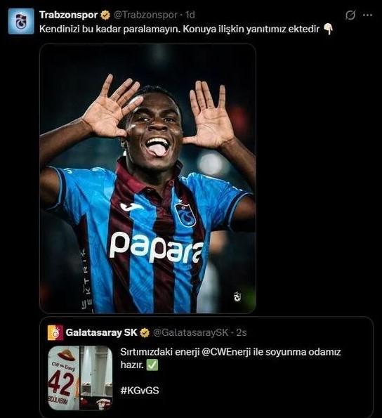 Trabzonspor'dan Oulai için olay yaratacak paylaşım