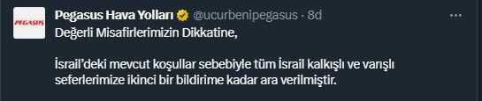 Son Dakika: THY'nin İsrail seferlerine ikinci bir bildirime kadar ara verildi
