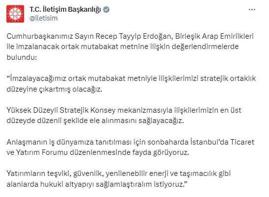 BAE ile Türkiye 50.7 milyar dolarlık anlaşma mı yaptı? BAE ile anlaşma detayları neler? BAE ile anlaşma iddiası doğru mu?