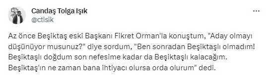 Fikret Orman Beşiktaş başkanlığına aday olacak mı?