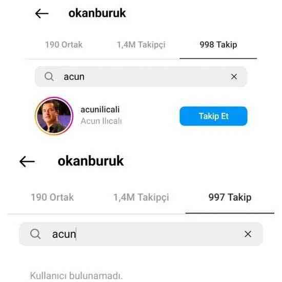 Okan Buruk, Acun Ilıcalı'yı takipten çıkardı