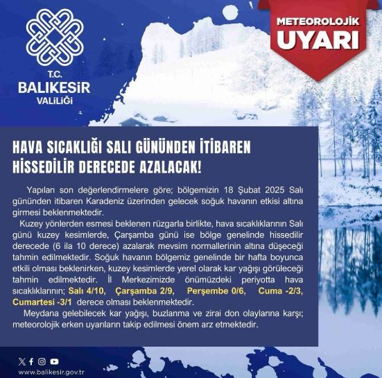 Balıkesir okullar tatil mi SON DAKİKA? 19 Şubat Çarşamba Balıkesir okul yok mu (Balıkesir Valiliği KAR TATİLİ AÇIKLAMASI)?