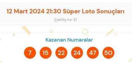 Süper Loto sonuçları açıklandı!12 Mart Süper Loto kazanan numaralar neler? Süper Loto sonuçlarına ne zaman, nereden bakılır?