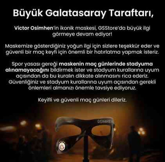 Osimhen maskesi yasak mı? Osimhen maskesi takmak neden yasak?