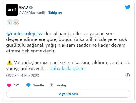 Son Dakika! Meteoroloji'nin ardından Ankara için bir sel uyarısı da AFAD'dan geldi