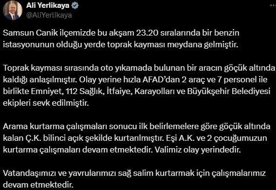 Samsun'da heyelan faciası! Dağdan kopan kayalar aracın üstüne düştü, mahsur kalanlar var!