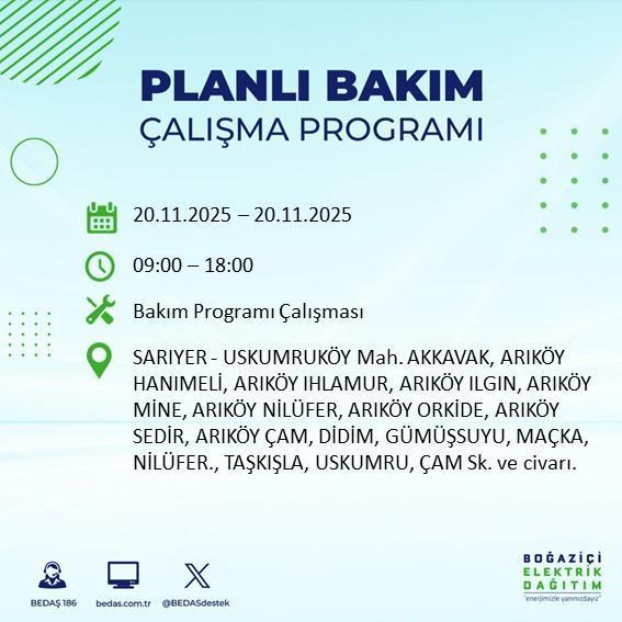 İstanbul planlı bakım çalışması hangi ilçelerde var, planlı bakım ne zaman bitecek?