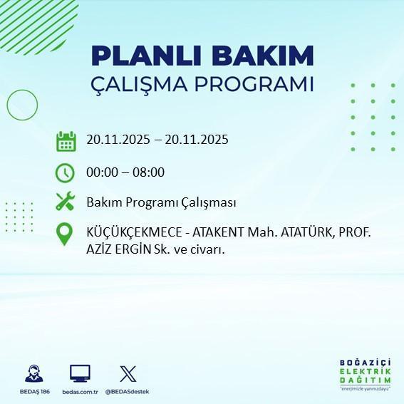 İstanbul planlı bakım çalışması hangi ilçelerde var, planlı bakım ne zaman bitecek?