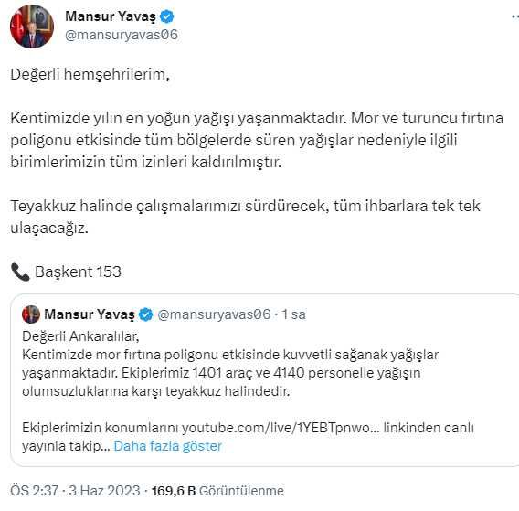 Ankara'da Sağanak Yağış Hayatı Felç Etti