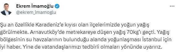 İstanbul Arnavutköy'de Sağanak Yağış: Caddeler Göle Döndü