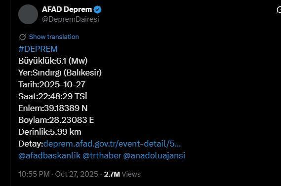 Aydın'da deprem mi oldu? SON DAKİKA! 27 Ekim Aydın'da az önce nerede deprem oldu?