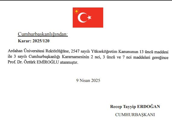 Yeni Ardahan Üniversitesi rektörü kim oldu? Ardahan Üniversitesi Rektörü Prof. Dr. Öztürk Emiroğlu kimdir, kaç yaşında, nereli, branşı ne?