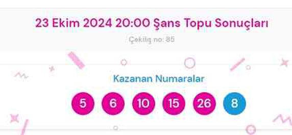 Şans Topu sonuçları açıklandı! Şans Topu sonuçları ne zaman açıklanır? 23 Ekim 2024 Çarşamba Şans Topu sonuçlarına ne zaman, nereden bakılır?