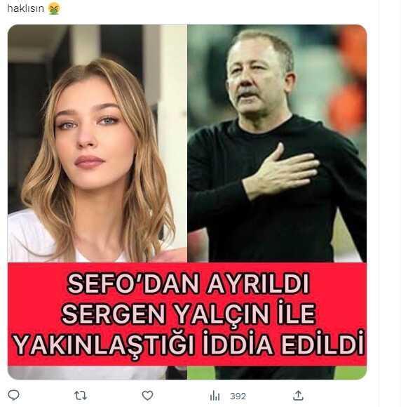 Melisa Döngel'in Sergen Yalçın'la aşk yaşadığı iddiası sonrası Sefo'da bomba paylaşım! Emojiyle gönderme yaptı