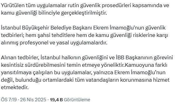 İmamoğlu için alınan bantlı önleme İBB'den dikkat çeken savunma