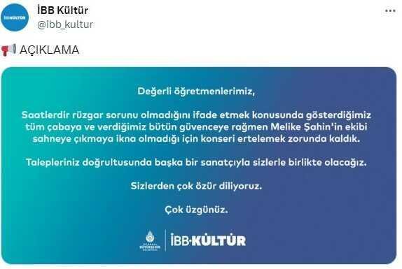 Konsere çıkmadığı için eleştirilen Melike Şahin'den açıklama: Hedef tahtasına konuldum