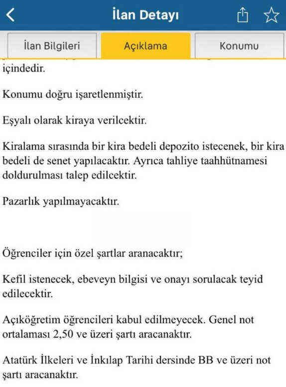 Ev sahibi dairesi için öğrencilerden özel bir talepte bulundu! İlanda çarpıcı Atatürk detayı