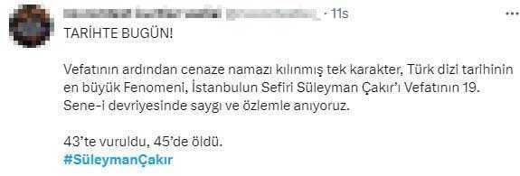 Kurtlar Vadisi'nin unutulmaz karakteri Süleyman Çakır, ölüm yıldönümünde yine unutulmadı