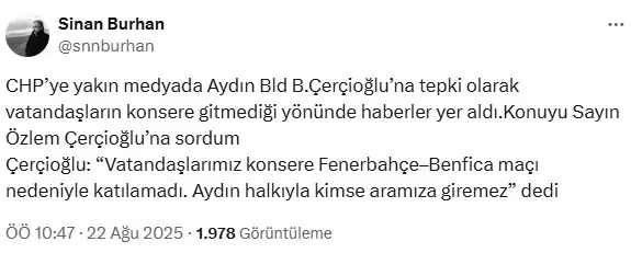 Özlem Çerçioğlu'nun konserindeki boş koltuklar