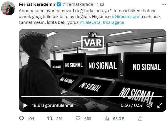 Giresunspor'dan MHK'ya sert tepki: Lale Orta istifa