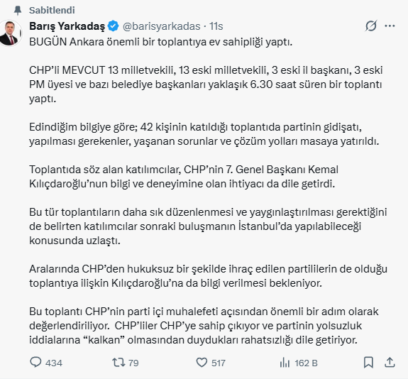 Gazeteci Yarkadaş'tan çok konuşulacak kulis! Kılıçdaroğlu geri mi dönüyor!