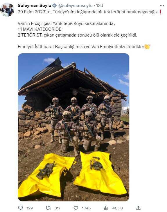 Son Dakika: Van'da 1'i mavi kategoride yer alan 2 terörist etkisiz hale getirildi
