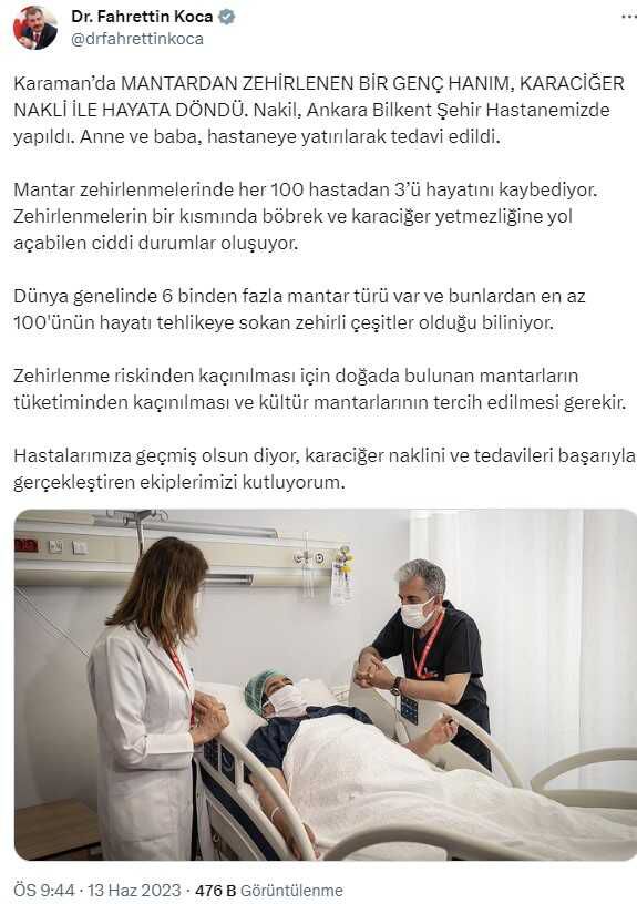 Mantar zehirlenmelerinde her 100 hastadan 3'ü hayatını kaybediyor