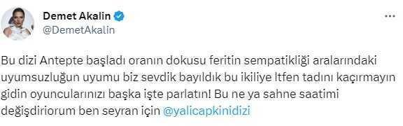 Yalı Çapkını fragmanındaki namus sahnesine Demet Akalın da sessiz kalamadı: Harbi iyi değilsiniz