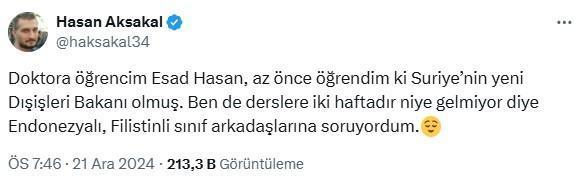 Bir zamanlar öğrencisiydi, şimdi Suriye'de bakan oldu