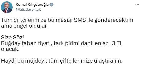 Seçimlere saatler kala Kılıçdaroğlu'nun son müjdesi çiftçilere: Buğday taban fiyatı en az 13 TL olacak