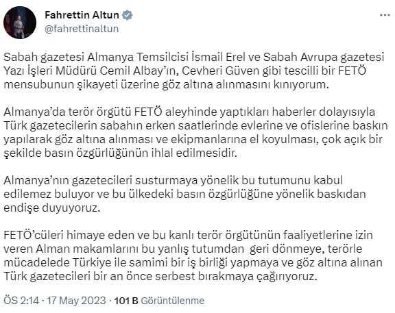 Alman polisi, Sabah Avrupa gazetesinin ofisini bastı, iki gazeteciyi gözaltına aldı