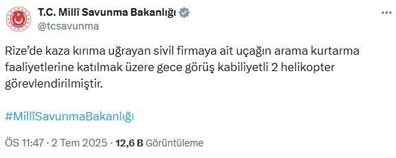 Bayburt'ta küçük uçak düştü! 2 kişiye ulaşılmaya çalışılıyor